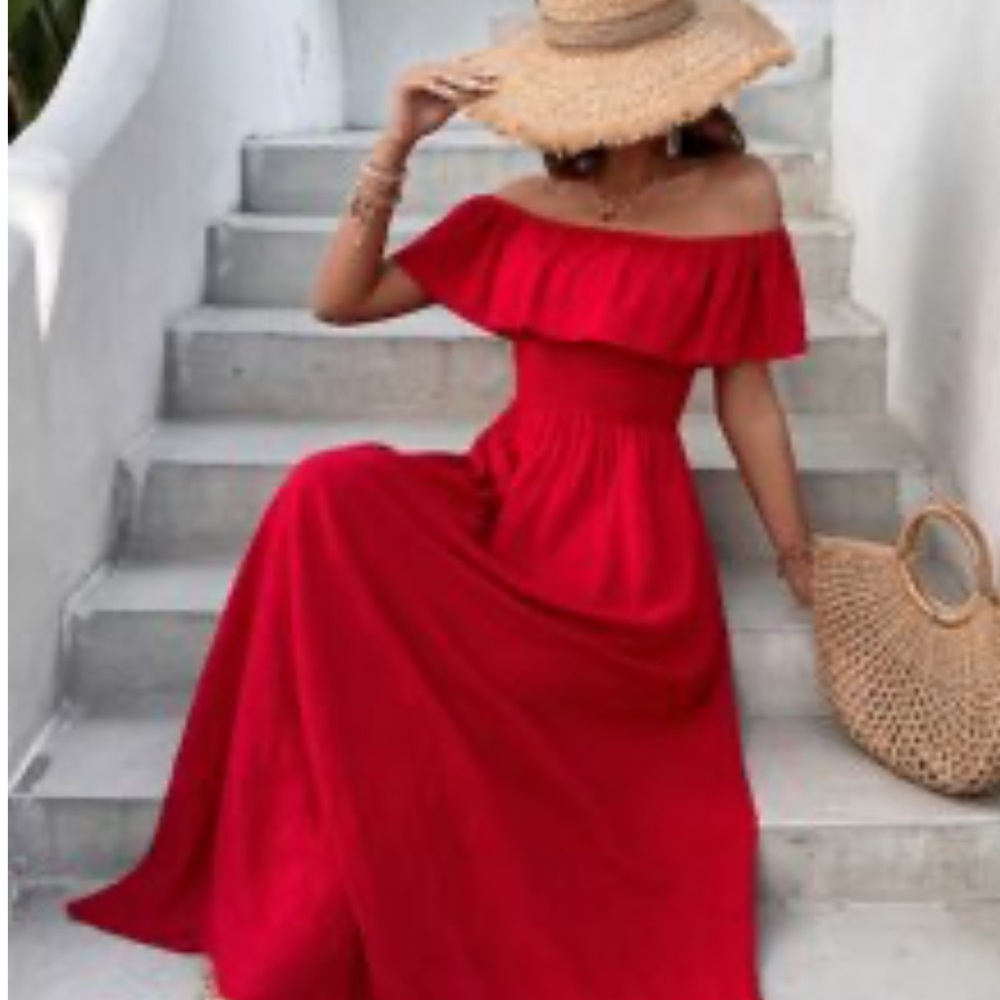 Red long dress size xl